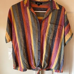 Madewell button-up shirt - rainbow stripe